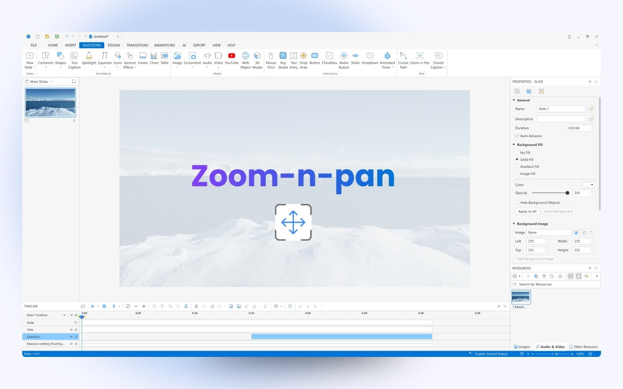 How to Work with Zoom-n-Pan in ActivePresenter 10