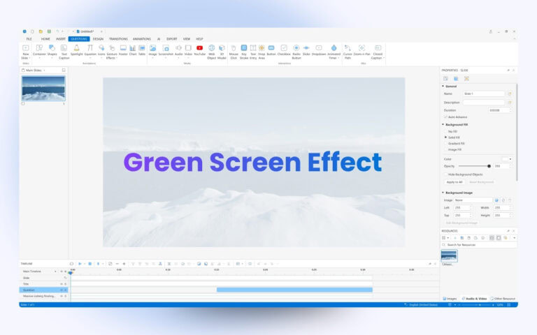 green screen effect ActivePresenter