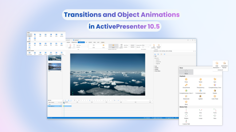 Transition and Animation ActivePresenter 10.5