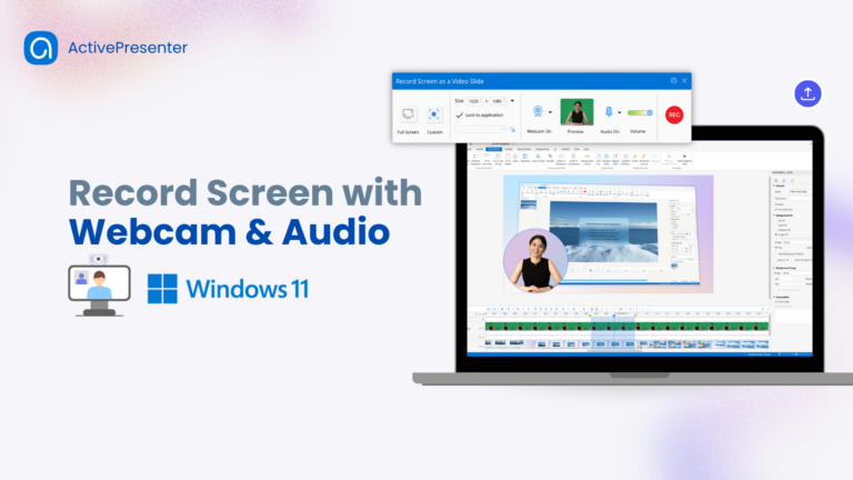 screen record with audio and webcam on window 11